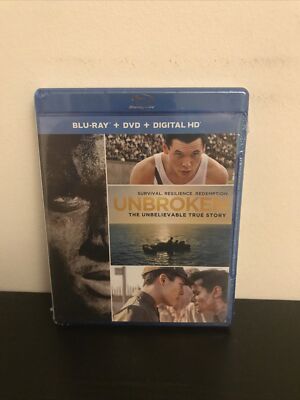Unbroken Blu-ray + DVD + Digital HD w/ Leather Bookmark - Sealed!