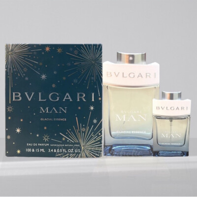 Bvlgari Man Glacial Essence Eau De Parfum Spray 100ml + 15ml Set