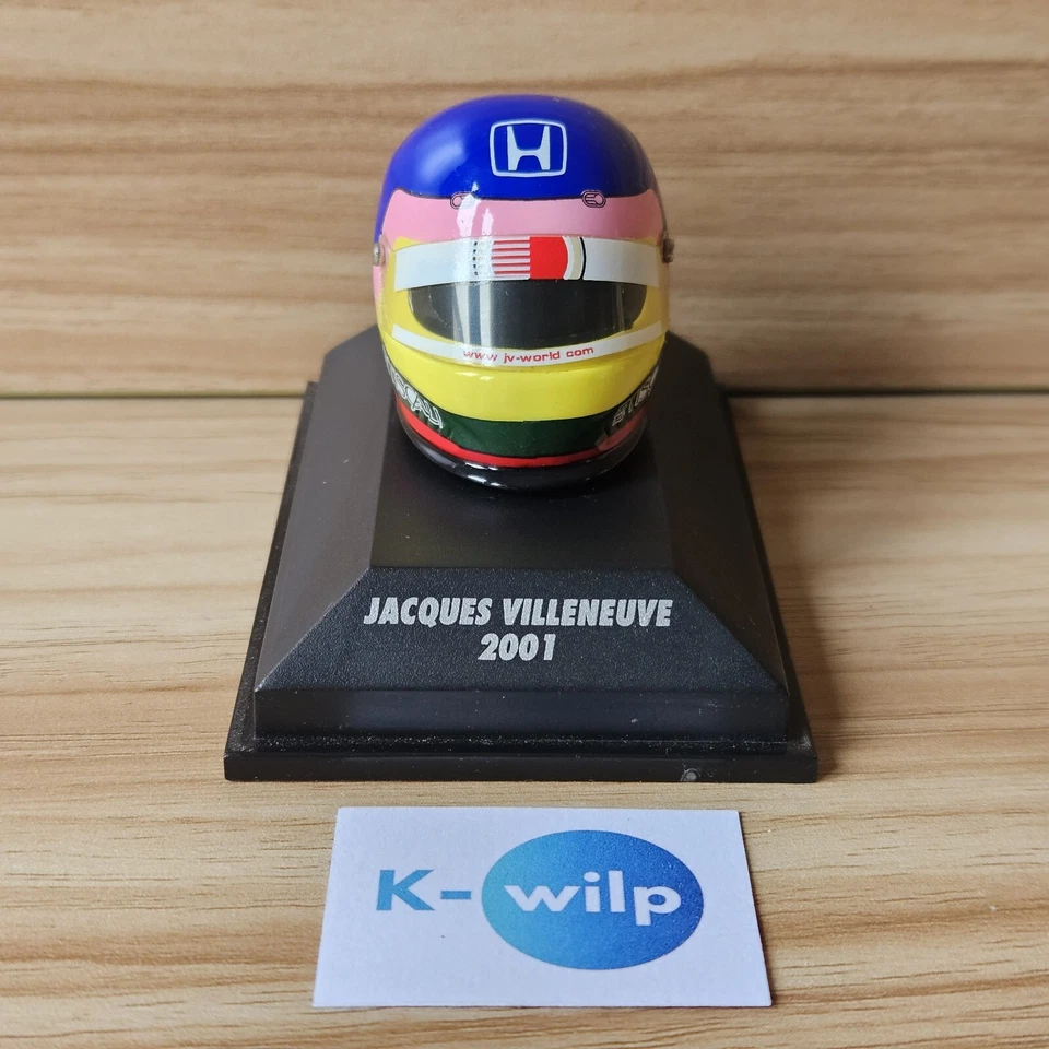 Jacques Villeneuve 2001 Minichamps 1:8 Helmet Collection Honda F1 Formula 1 - Image 3 of 4