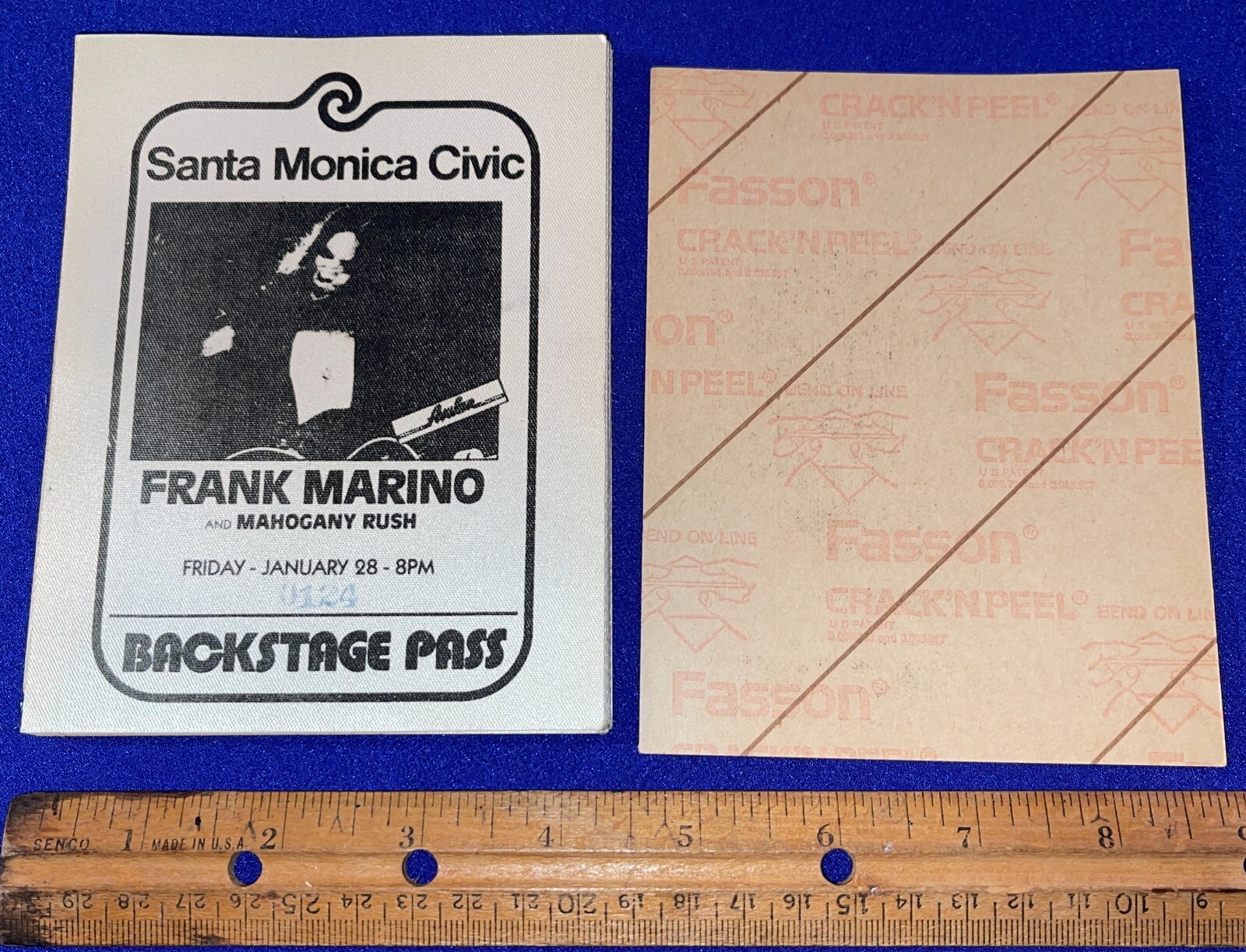 VTG UNUSED 1983 Frank Marino & Mahogany Rush CONCERT BACKSTAGE PASS Santa Monica
