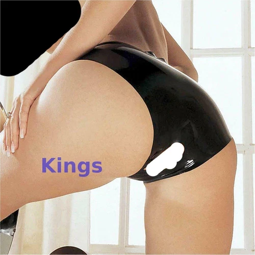 Sexy Sharon Shiny Latex Rubber Open Crotch Crotchless Pants Briefs Knickers