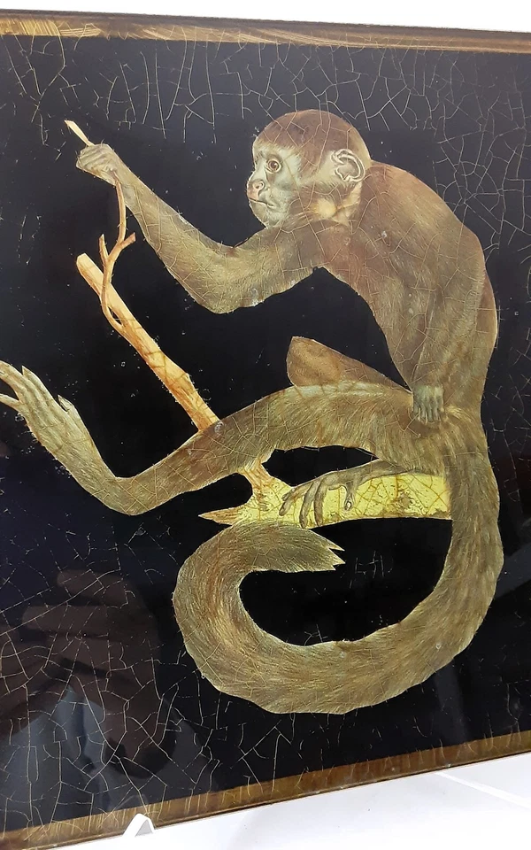 Mantel individual de vidrio de safari africano que representa a un monje juguetón - 15" x 11" - Hecho en Reino Unido Foto 2 de 4