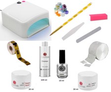 KIT RICOSTRUZIONE UNGHIE GEL UV LED NO NDED LIME NAIL ART LAMPADA 36 WATT