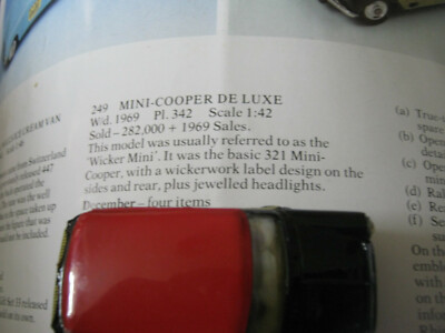 CORGI 249 WEIDENARBEIT WIRKLICH AUSGEZEICHNETE MINI COOPER GUT IN DER BESTEN REPRO BOX.