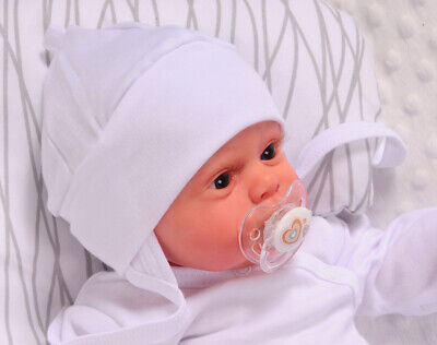 Mütze Erstlingsmütze Babymütze Haube Mützchen Frühchen Neugeborene Reborn 32-45