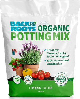 100% Organic Potting Mix (6 Quart) | Premium Blend | Made in the USA