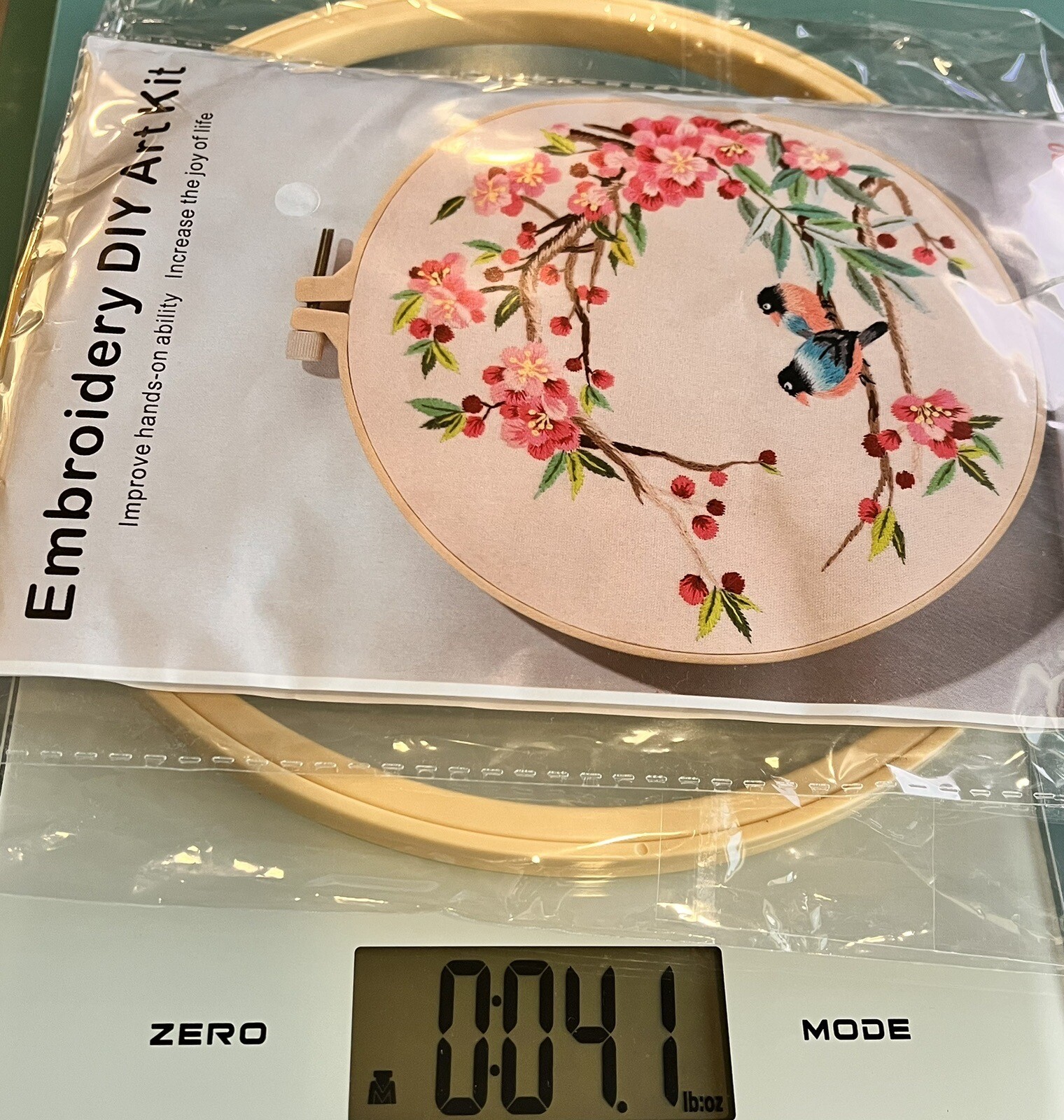 Maydear Embroidery Starter Kit With Flower Pattern Cross Stitch Needlework Kits