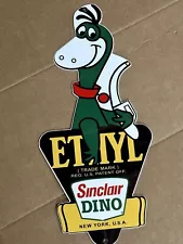Vintage Style Sinclair Dino Ethyl Gasoline Pump Die Cut 18” Aluminum Garage Sign