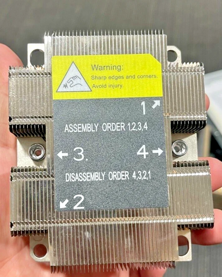 1U Passive CPU Cooler Processor Heat sink for Intel Xeon LGA 3647 Socket Foto 2 de 3