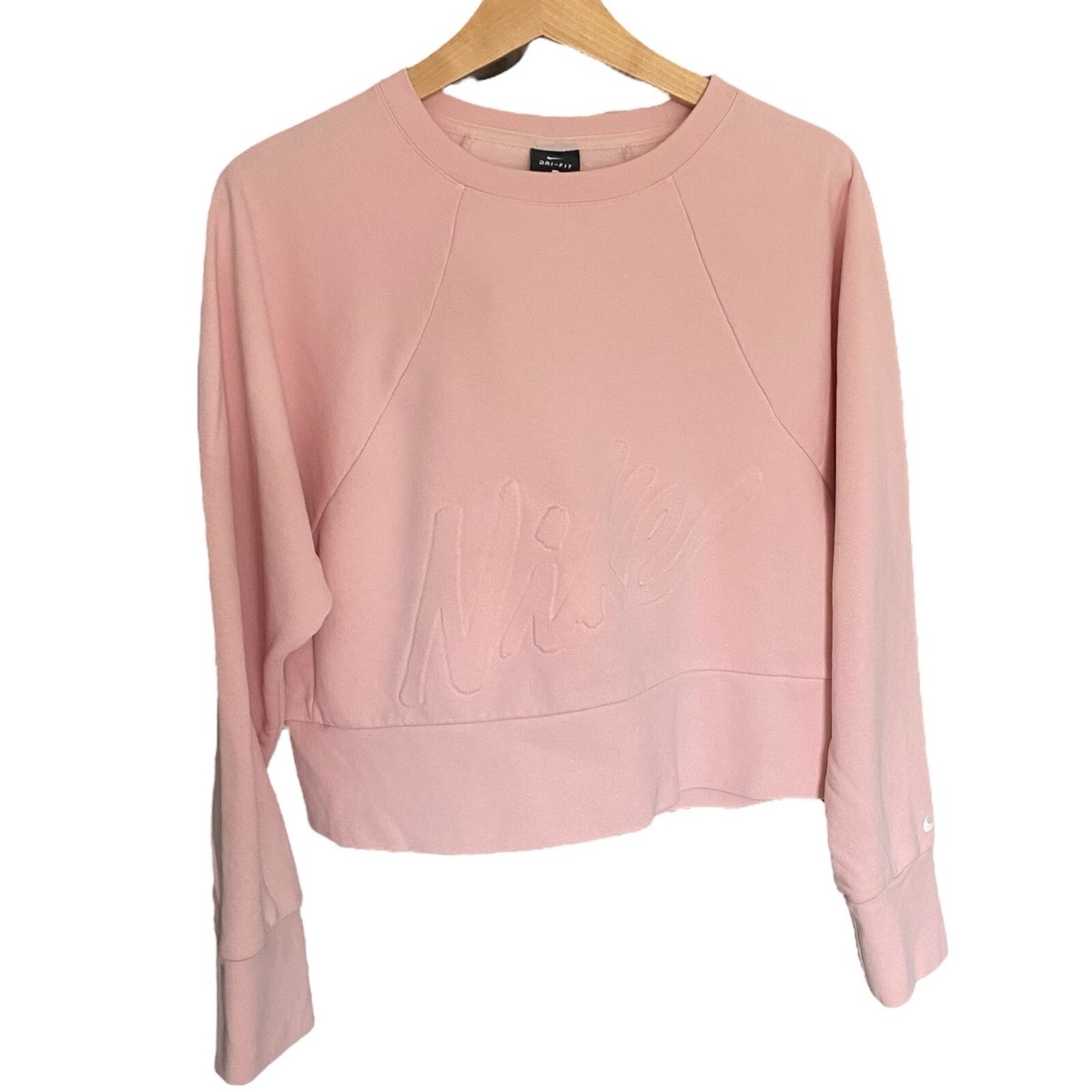 pink nike crop sweater
