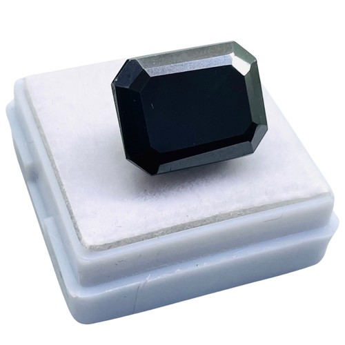 Moissanite Nera 14,20 Cts 15x11,5mm Taglio Ottagonale Pietra Preziosa Sciolta Alta Qualità - Foto 10 di 11
