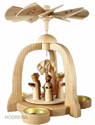 Pyramid Christie Birth with Tealight 22cm NEW Table Pyramid Ore Mountains Wood