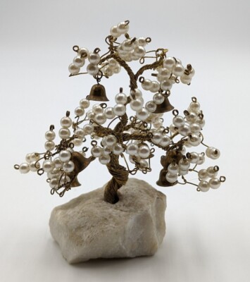 Tree of Treasures Prosperity International Wire Wrapped Bells White Pearls 