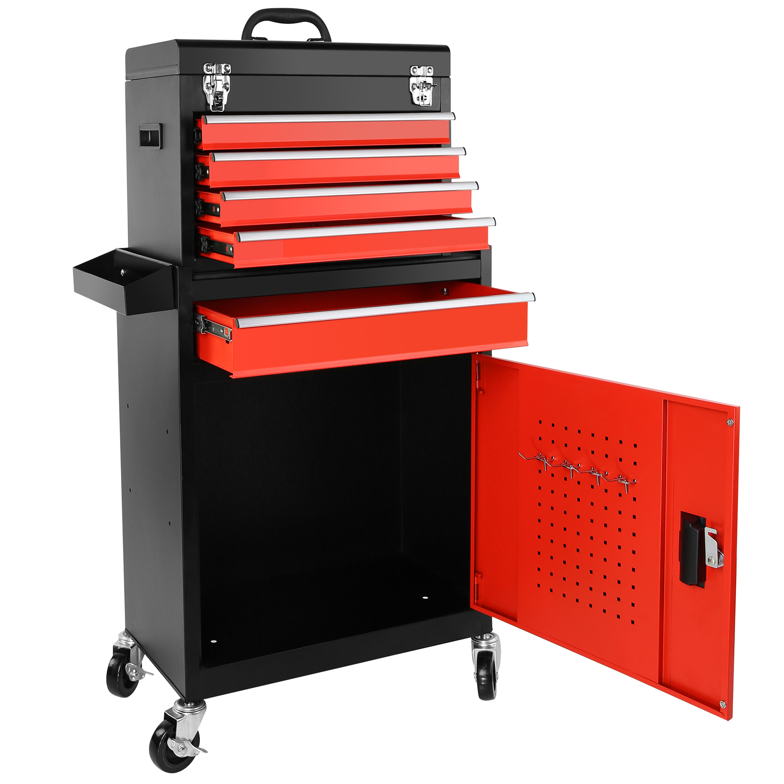 5 Drawer Rolling Tool Storage Cabinet with Detachable Toolbox Metal Cart