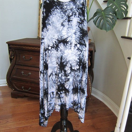Torrid Black White Tie Dye Midi Jersey Trapeze Dress Plus Size 3, 3X Super Soft - Picture 10 of 13