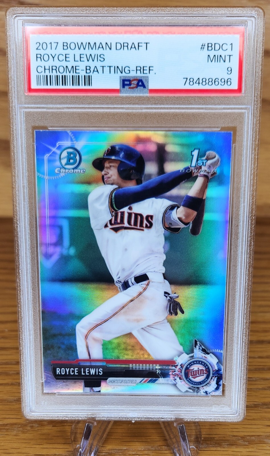 2017 Bowman Draft #BDC1 Royce Lewis 1st Chrome Batting Refractor PSA 9 Twins
