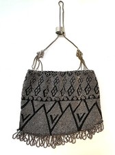 Vtg Art Deco Silver Steel Cut Micro Beaded Purse Rare