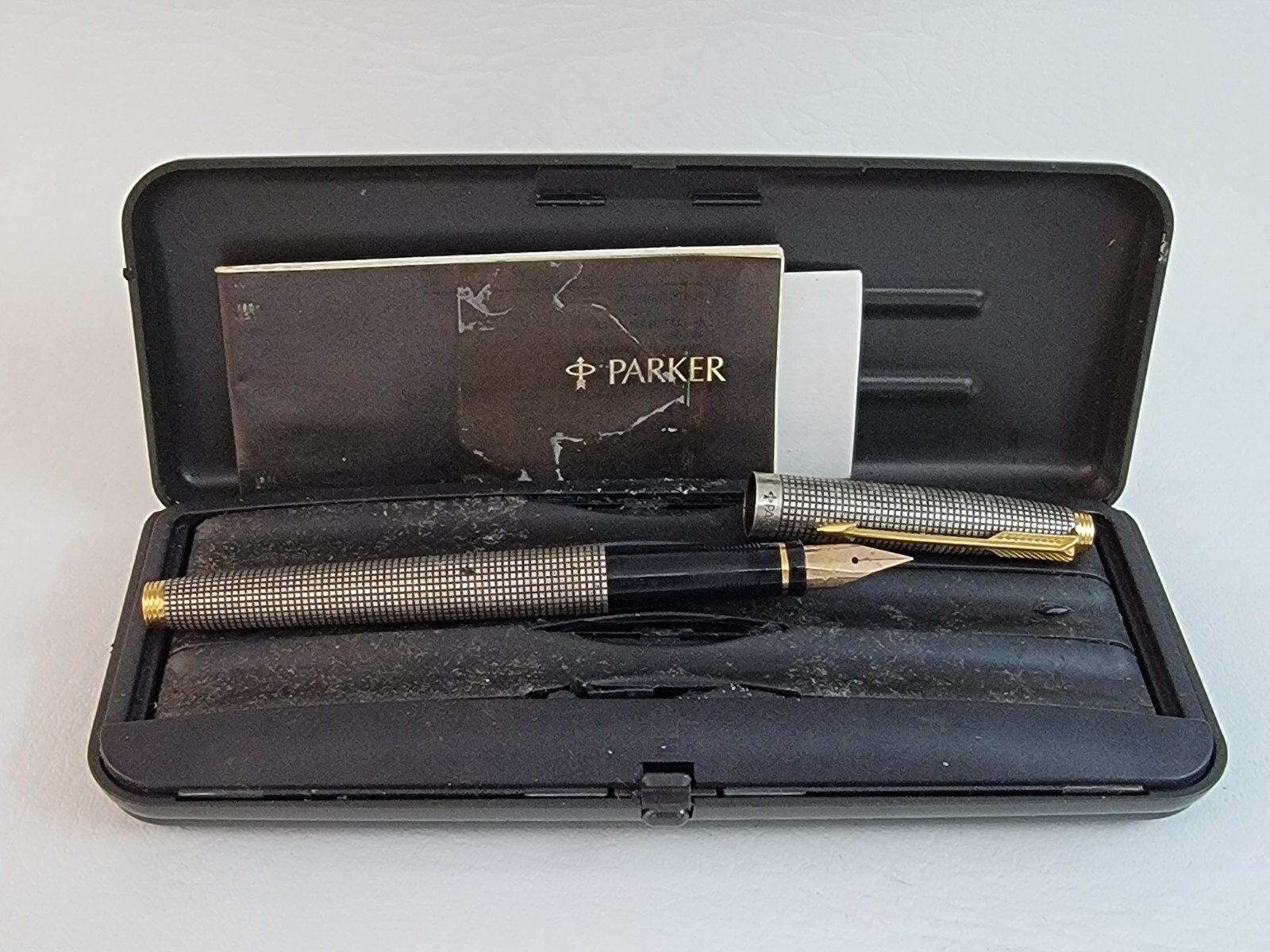 Vintage Parker 75 Cisele Sterling Silver Fountain Pen 14k France w/ Box ...