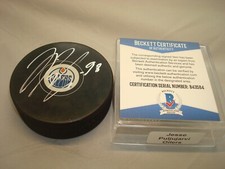 Jesse Puljujarvi Signed Edmonton Oilers Hockey Puck Autograph Beckett BAS COA 1A