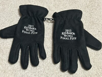 Red Baron Pizza 2011 Frozen 5 Hockey Winter Gloves Adult Large Black New NWOT