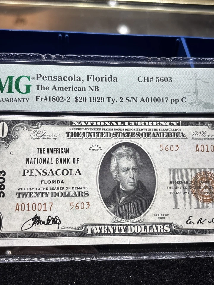 1929 $20 American National Bank PENSACOLA Florida National Currency CH 5603 Ty2 - Image 4 of 4