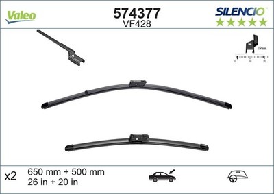 VALEO Wischblatt Scheibenwischer SILENCIO FLAT BLADE SET 574377 für VOLVO V70 X7