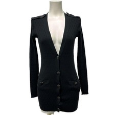 CHANEL P53624 Black Outer fabric cotton, silk Women's Cardigan