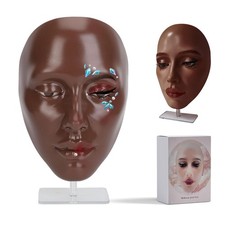 5D makeup Practice Face Board, Silicone Makeup Mannequin Face, Reusable Begin...