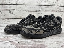 Nike Lunar Force 1 XXX Zapatos Para Hombre Talla 10.5 Negro Gris Digi Camuflaje AF1 Tenis