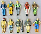 Vintage GI Joe Hasbro 3.75" Action Figure Lot of 10 with Gear.
