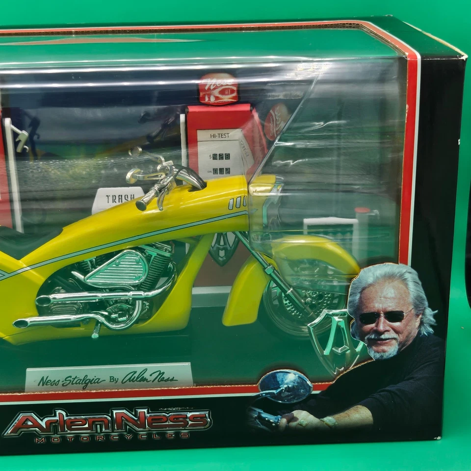 Arlen Ness Diecast Yellow Ness-Stalgia Motorcycle 1/6 Collector Limited Edition - Image 3 of 4