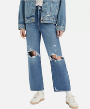 30x27 LEVI  S Ribcage Straight Ankle Button Fly Distressed Jeans
