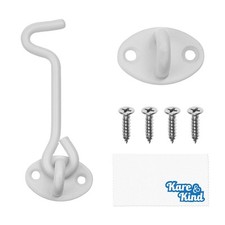 Hook and Eye Latch 4-inch - with Mounting Screws - Heavy Duty Locks for Door