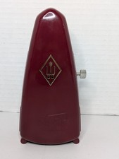 Vintage Wittner Taktell Piccolo Wind Up Metronome Original Burgundy Case Germany