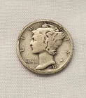 Tough Early-Date VG++/Fine 1925-D MERCURY DIME U.S. 90% Silver