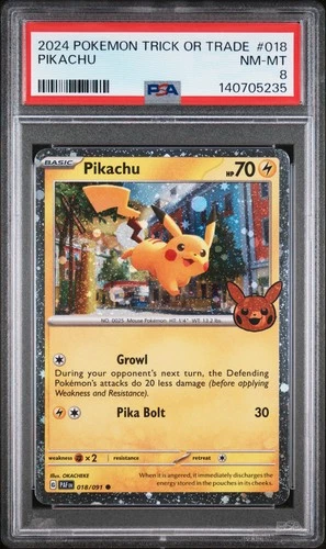 2024 POKEMON TRICK OR TRADE #018 PIKACHU PSA 8