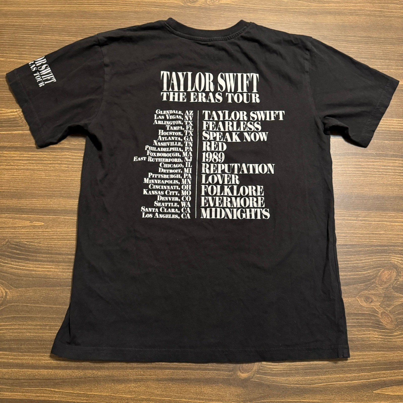 Taylor Swift The Eras Tour Concert Graphic T Shirt Youth Unisex Large Black image 5