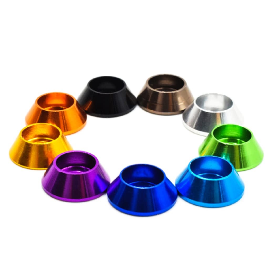 20Pcs M6 Cone Cup Washers Anodized Aluminum Alloy Screw Gasket Countersunk Washe