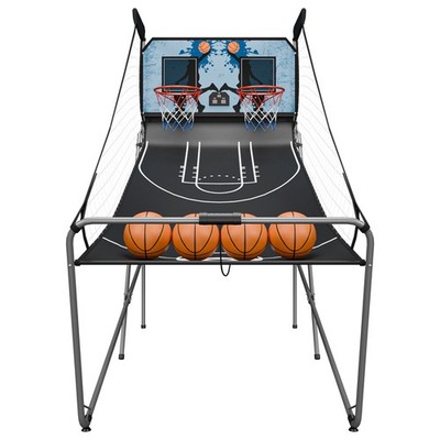 Foldable Indoor Basketball Arcade Game Double Shot 2 Player Electric Scoreboard