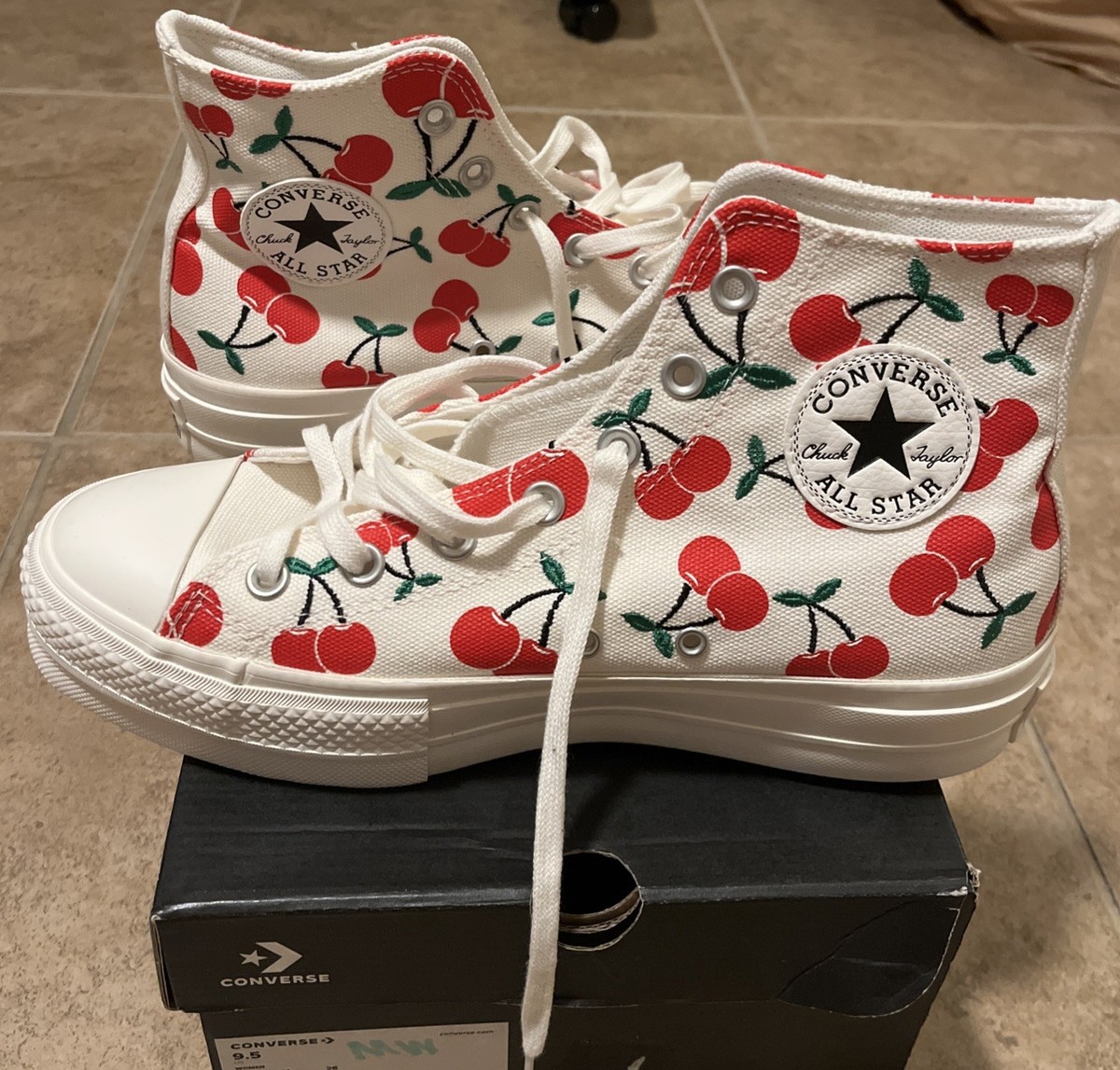 New Converse Cherries Lift Chuck Taylor All Star Hi Top Platform