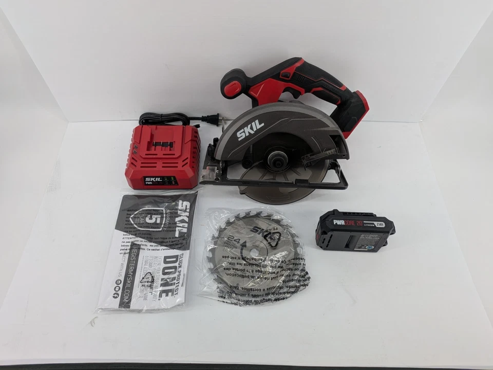 Беспроводная циркулярная пила SKIL CR540602 20 В 6,5 дюйма с аккумулятором и зарядным устройством 2,0 Ач | новая - Изображение 2 из 4