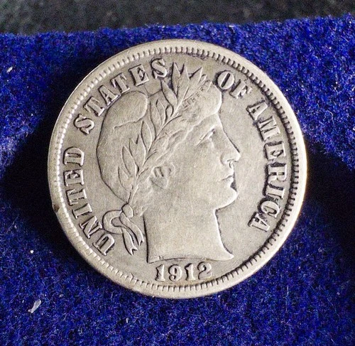 Rare Beautiful 1912-D U.S. Barber Dime (SILVER) KM 113