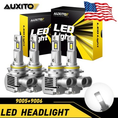 AUXITO 9005 9006 LED Headlight Bulb 60000LM Kit High Low Beam CANBUS White Lamps