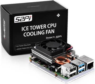 GeeekPi Ultra Thin Ice Tower Cooler für Raspberry Pi 4, Aluminium Aktiver