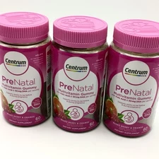3-Pack Centrum Prenatal Multivitamin Gummy w/Folic Acid & 50mg DHA, 60ct (180ct)