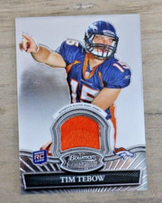 Tim Tebow 2010 Bowman Sterling Rookie RC Jersey Relic Player Worn