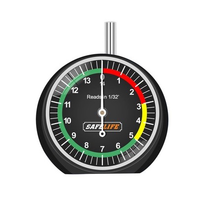 Tire Tread Depth Gauge, Dial Type Tire Tread Depth Gauge Professional for Mot...