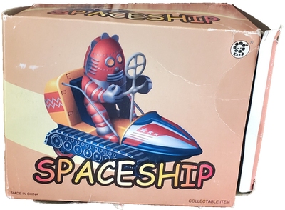 VINTAGE Tin Spaceship MS 292 Wind Up Collectible Opened Box RARE