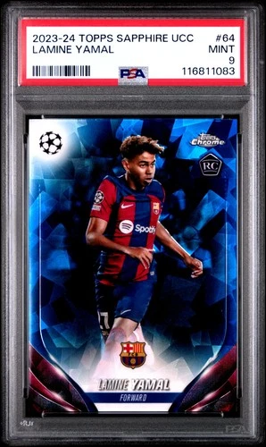 2023-24 Topps Chrome Sapphire UEFA Club Competitions Lamine Yamal #64 PSA 9
