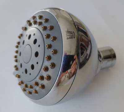 Aspen 2-Setting Fixed Wall-Mount Shower Head   Polished Chrome Rain / Massage